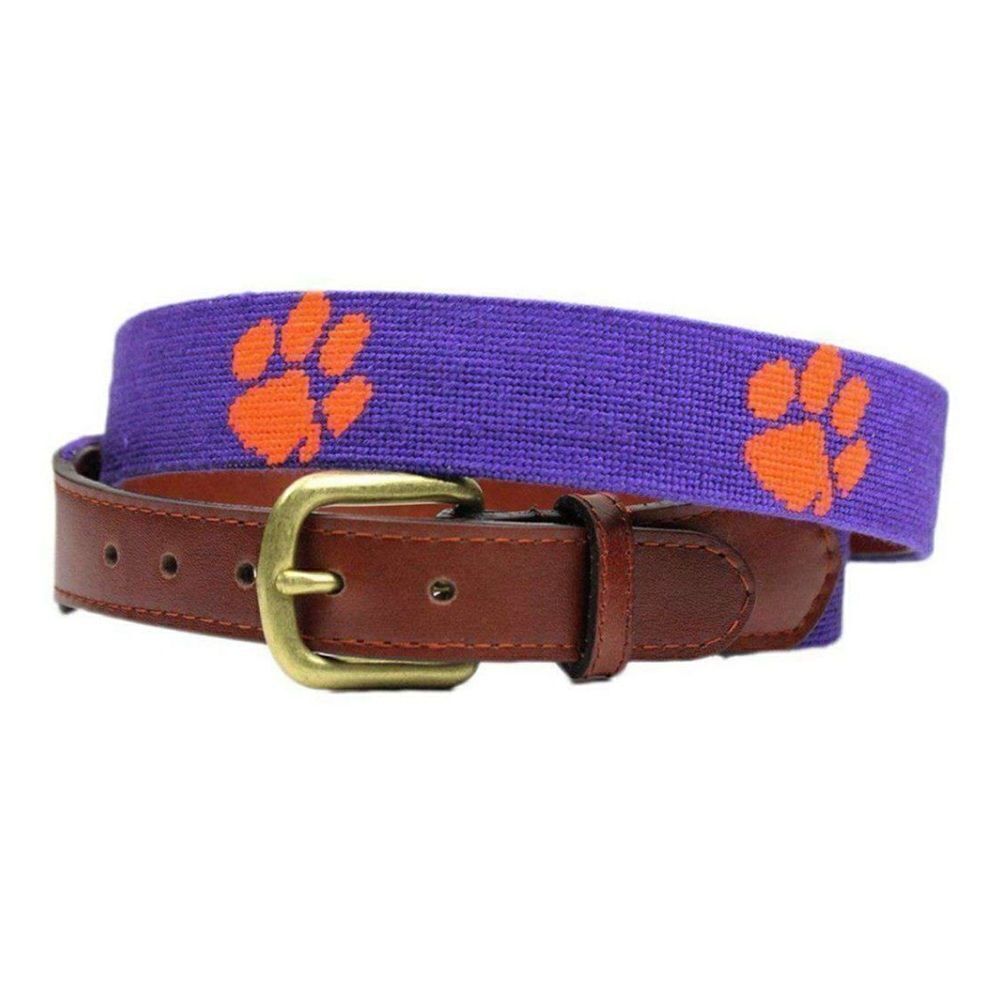 Purple and Brown Belt with Orange Paw Prints